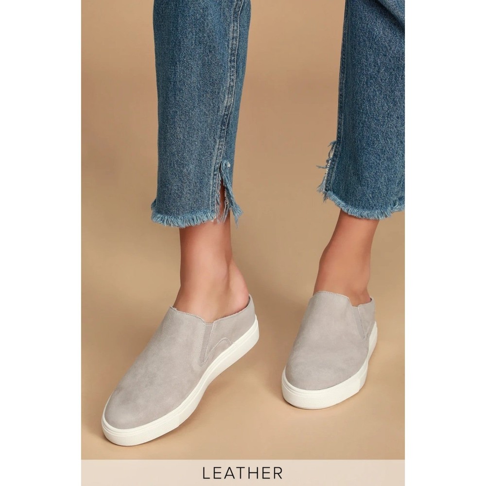 Steven by Steve Madden platform grey suede mules